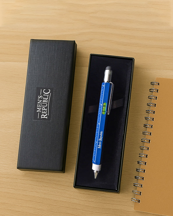 Men's Republic Stylus Pen Pocket Multi Tool 9-in-1 functions - Blue