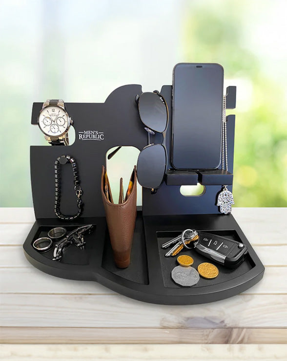 Men's Republic Docking Station and Night Stand - Black