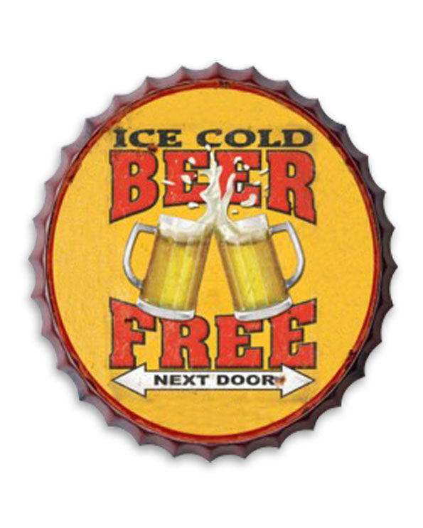 Men's Republic Retro Sign - Free Cold Beer