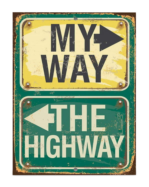 Men's Republic Retro Sign - My Way The Highway