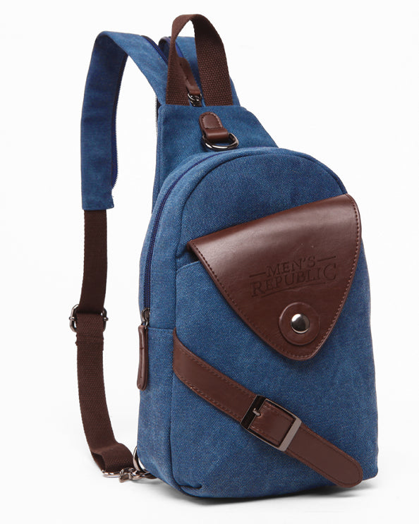 Men's Republic Canvas Sling Bag Backpack - Blue