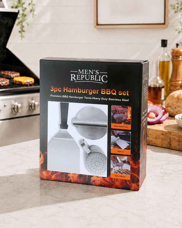 Men's Republic Hamburger BBQ set - 3pcs