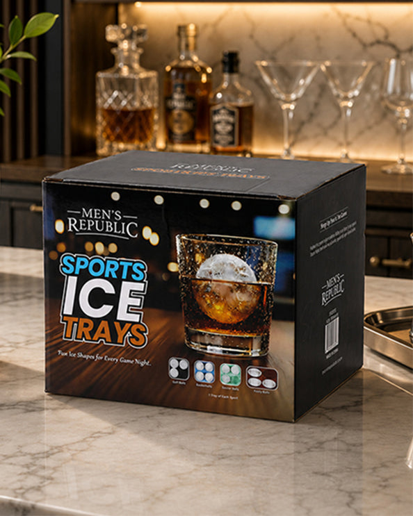 Men's Republic Sports Ice Cube Trays - set of 4 sports - Golf / Footy / Soccer / Basketball