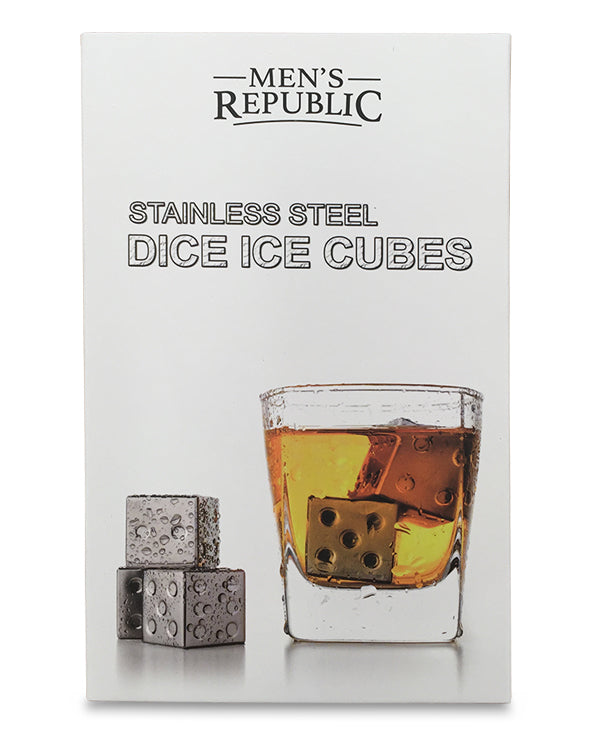 Men's Republic Dice Ice Cubes - 4 Pieces Stainless Steel