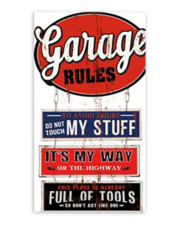 Men's Republic Retro Sign - Garage Rules