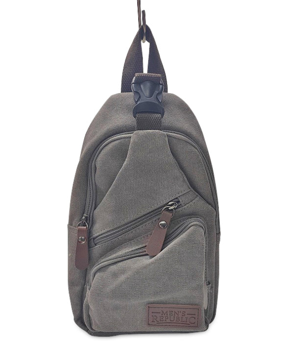 Men's Republic Canvas Grey Backpack Single Strap Sling